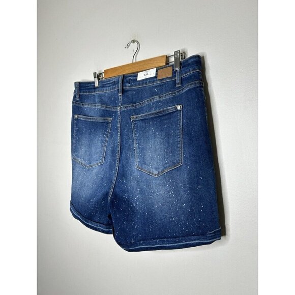 Judy Blue Denim Shorts Stretch High Waist White Speckle Size 3XL New NWT - Picture 11 of 14